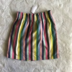 J.Crew mini multicolored striped skirt, 0